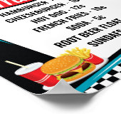 Diner-menu poster uit de jaren 50 (Hoek)