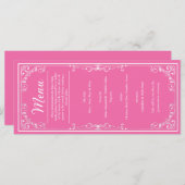 Diner Menu - Roze prinses Quinceañera (Voorkant / Achterkant)