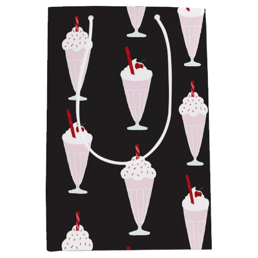 Diner Milkshakes Pattern uit 1950 Medium Cadeauzakje (Voorkant)