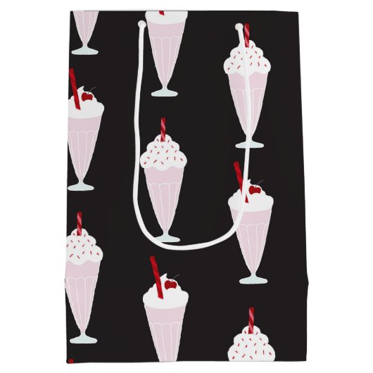 Diner Milkshakes Pattern uit 1950 Medium Cadeauzakje (Achterkant)