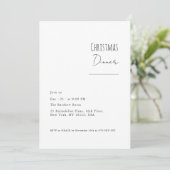 Dîner minimaliste de Noël moderne Invitation (Debout devant)