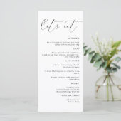 Dîner minimaliste moderne Menu Mariage (Debout devant)