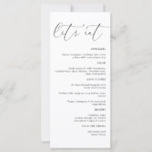 Dîner minimaliste moderne Menu Mariage (Devant)