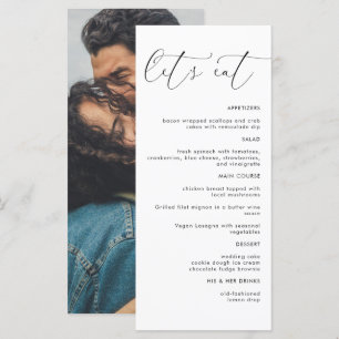 Dîner minimaliste moderne Menu Mariage