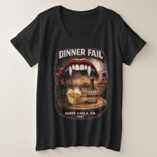 Diner Mislukt Vrouwen Donker Grote Maat T-shirt