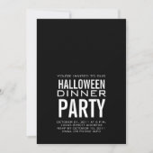 DÎNER MODERNE HALLOWEEN NOIR INVITATION (Devant)