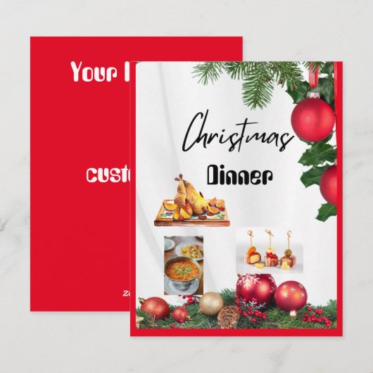 Dîner NOËL invitation (Devant / Derrière)