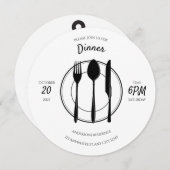 Dîner noir blanc Invitation (Devant / Derrière)