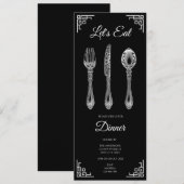 Dîner noir Invitation (Devant / Derrière)