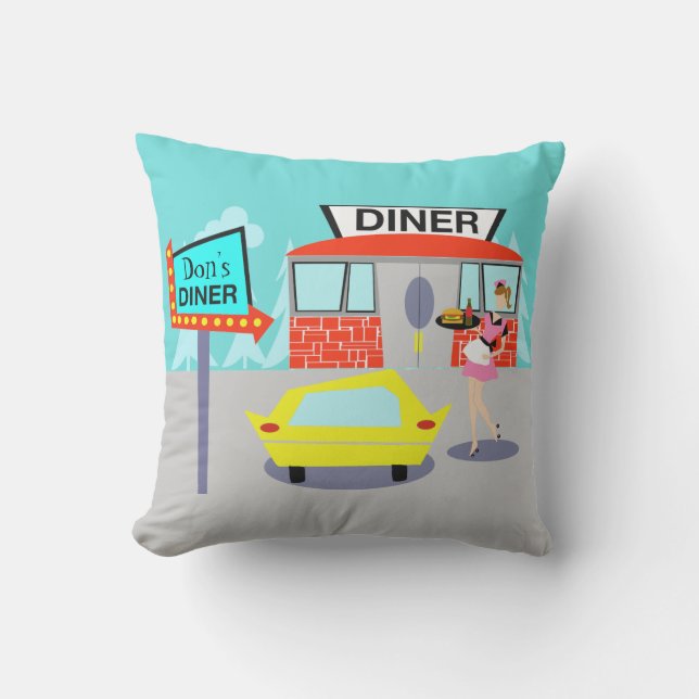 Diner Outdoor Pillow uit 1950 Buitenkussen (Voorkant)