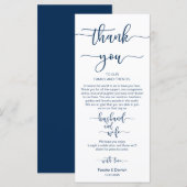 Diner plaats instelling Dank u, Navy Blue, Kaarten (Voorkant / Achterkant)