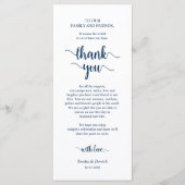 Diner plaats instelling Dank u, rustieke Navy Kaar Programma (Voorkant)