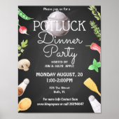dîner potluck fête potluck invitation affiche (Devant)