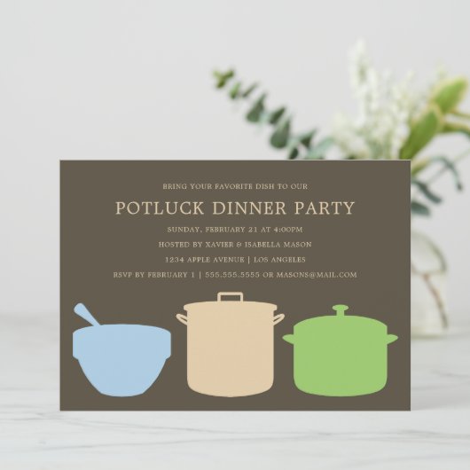 Dîner Potluck| Invitation de parti (Debout devant)