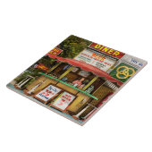 Diner - Probeer ons 25 cent platform uit 1940 Tegeltje (Zijkant)