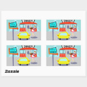Diner Rectangle Stickers uit 1950 (Vel)