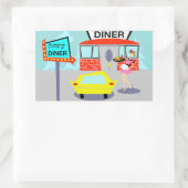 Diner Rectangle Stickers uit 1950 (Tas)