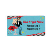 Diner Retro Jukebox Birthday Party Sock Hop Etiket (Voorkant)