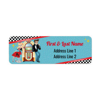 Diner Retro Jukebox Birthday Party Sock Hop Etiket