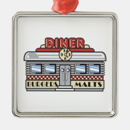 Diner Retro  kunst Metalen Ornament (Voorkant)