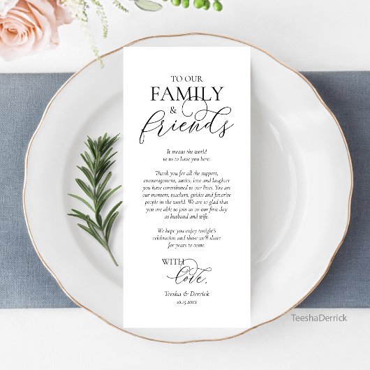 Dîner Romantique Cadre Carte de remerciements