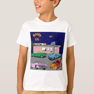 Diner Route 66 en Vintage Cars 1950 T-shirt