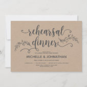 Dîner Rustic Botanical mariage invitations (Devant)
