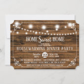 Dîner Rustic Wood Houseéchauffement Invitation (Devant)