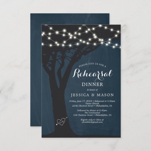 Dîner Rustique de répétition de pays Invitation fe (Devant / Derrière)