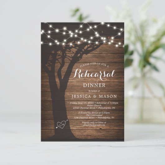 Dîner Rustique de répétition de pays Invitation fe (Debout devant)