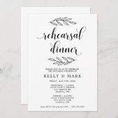 Dîner Rustique de répétition Mariage Invitation (Devant / Derrière)