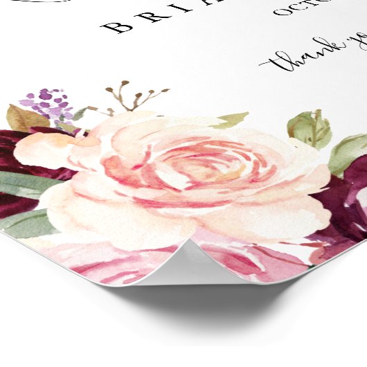 Dîner Rustique Floral Affiche de bienvenue (Coin)