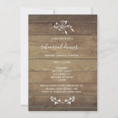 Dîner Rustique Floral Bois Invitations (Devant)