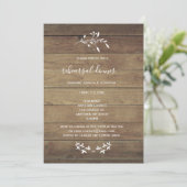 Dîner Rustique Floral Bois Invitations (Debout devant)