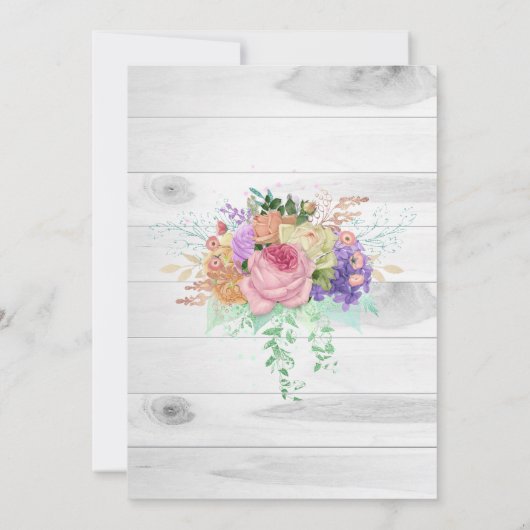 Dîner Rustique Floral Spring Invitation (Dos)