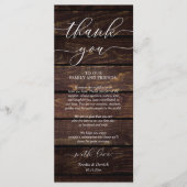Dîner Rustique Mariage Cadre Carte de remerciement (Devant)