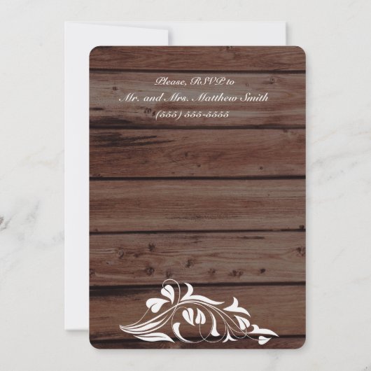 Dîner Rustique Mariage Invitations (Dos)