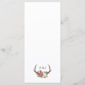 Dîner Rustique Table de mariage d'hiver Menu (Dos)