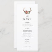 Dîner Rustique Table de mariage d'hiver Menu (Devant / Derrière)