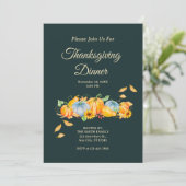 Dîner Rustique Thanksgiving Invitation Citrouilles (Debout devant)