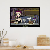 Diner Scene: schuim het Poster van de eekhoorn (Keuken)