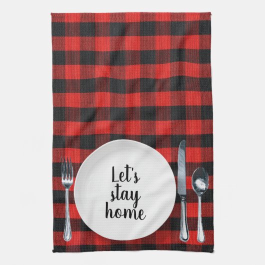 Diner setting op Buffalo Plaid Theedoek (Verticaal)