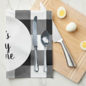 Diner setting op Buffalo Plaid Theedoek (Quarter Fold)