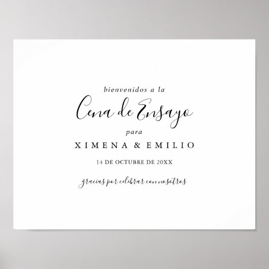 Dîner simple espagnol Affiche de bienvenue (Devant)