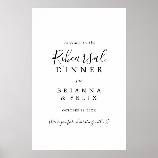 Dîner simple minimaliste Affiche de bienvenue (Devant)