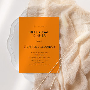Dîner simple Orange QR d'automne Invitation