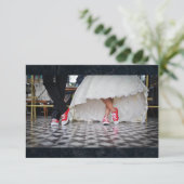 Diner stijl bruiloft paar RSVP (Staand voorkant)