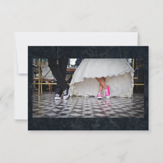 Diner stijl bruiloft paar RSVP (Voorkant)