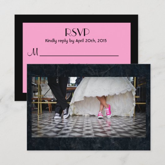 Diner stijl bruiloft paar RSVP (Voorkant / Achterkant)