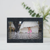 Diner stijl bruiloft paar RSVP (Staand voorkant)